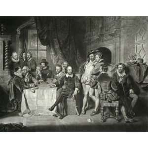 ShakespeareContemporaries Etching , Hunter, Historic Royalty Engraving 