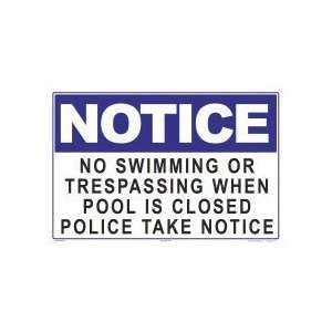  Sign Notice No Swimming Or Trespassing 7908Wa1812E