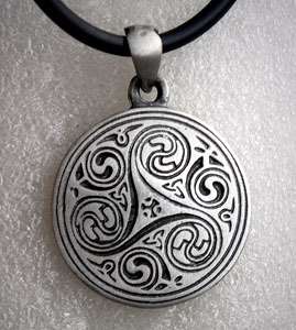 Trinity Triskele Triquetra Celtic Silver Pewter Pendant  
