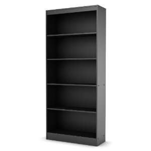  5 Shelf Bookcase Black Wood Finish