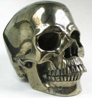 Perfect Luster Huge 5.2 Pyrite Carved Crystal Skull  