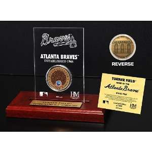 Atlanta Braves Turner Field Etched Acrylic Desktop with Infield Dirt 