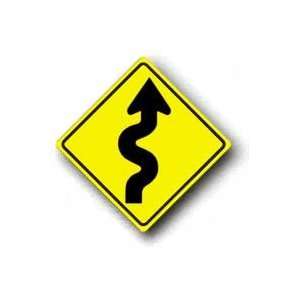  Metal traffic Sign: 30 Diamond   Winding Road Right 