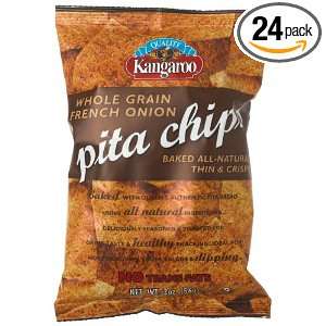 Kangaroo Baked Pita Chips, Whole Grain French Onion, 2 Ounce Units 