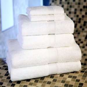  Luxury Hotel / Spa Collection   6 piece White Terry Towel 