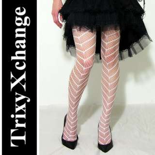 LEVANTE VOLUTE Back Seam White Fishnet Lolita Tights  