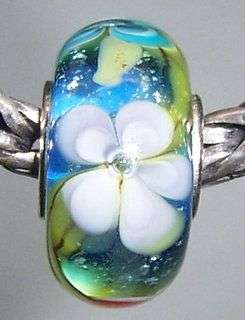 Flower Lampwork Glass Bead European Charm Bracelet 2353  