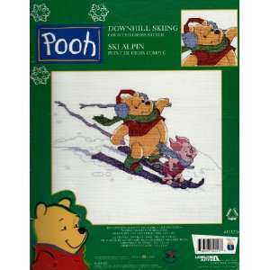  Pooh Downhill Skiing Counted Cross Stitch Kit: Arts 