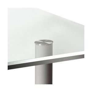 28 Office Height Glass Top Leg   Brushed Steel: Home 