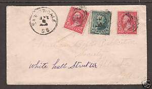 US Sc 250a, 258 on 1895 Registered cover to Atlanta, GA  