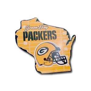  Green Bay Packers Plastic Wisconsin State Cutout Sign 
