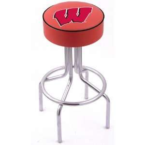  University of Wisconsin Steel Stool with 4 Logo Seat and 