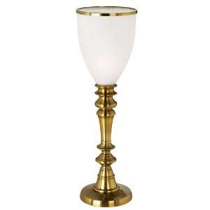  Brass Hurricane Glass Accent Table Lamp: Home Improvement