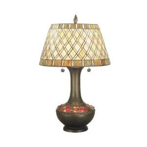  Dale Tiffany TT60499 Winona Table Lamp, Antique Brass and 