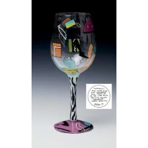  Lolita Glasses   Shopaholic Wine Glass: Kitchen & Dining