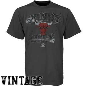  adidas Chicago Bulls Charcoal Windy City Vintage T shirt 