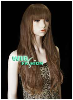 New Long Chestnut Mixed With Blonde Wavy Hair Wig MW28  