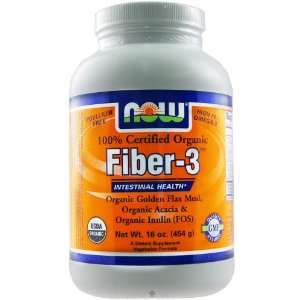 Now Foods Fiber 3 Intestinal Health   100% Certified Organic   16 Oz