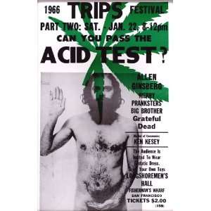 1966 Trips Festival Acid Test? 14 X 22 Vintage Style 