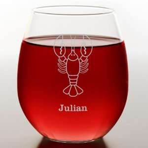 Lobster Stemless Red Wine Glass:  Kitchen & Dining