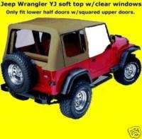 88 95 soft top Jeep YJ Wrangler HALF DOORS SPICE TINTED  