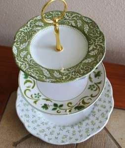 Tier Cake Cupcake Tidbit Plate Stand Vintage St Patricks Weddings 