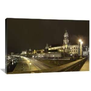 Dresden at Night   Gallery Wrapped Canvas   Museum Quality 
