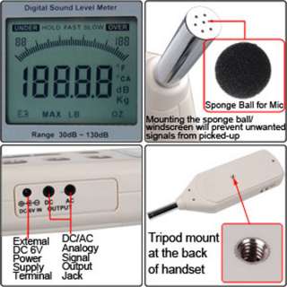 30 130dB Noise Sound Level Digital Decibel dB Meter New