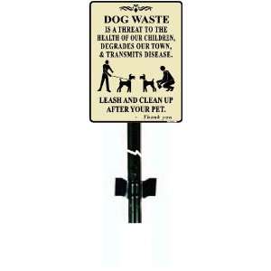  Dog waste No dog poop signs with 3 ft metal post: Home 