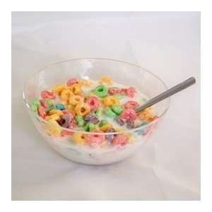  New! Real Looking Faux Fruit Loops Cereal Bowl W/spoon 