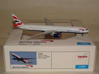Herpa Wings 1500 British Airways B777 300ER Free S&H  