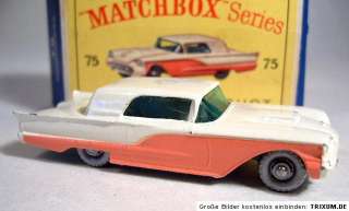 Matchbox RW No.75A Ford Thunderbird mid blue base boxed  