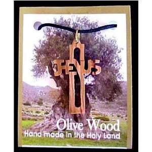  Jesus Cross Olive Wood Necklace 