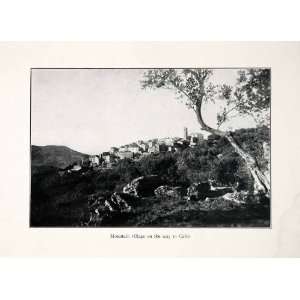  1926 Print Mountain Village Calvi Corsica France Landscape 