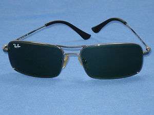 RAY BAN RB 3240 004 Pair Sunglasses Gunmetal Silver G 15 Green Tint 