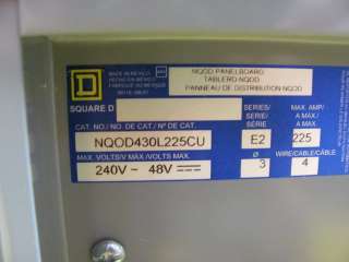 Square D Remote AC Panel NQOD430L225CU Used MHC32S 30A 150A  