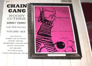WOODY GUTHRIE SONNY TERRY Chain Gang LP DG RED  