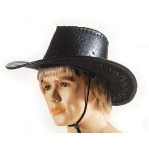  Black Leatherette Cowboy Hat   Loftus 