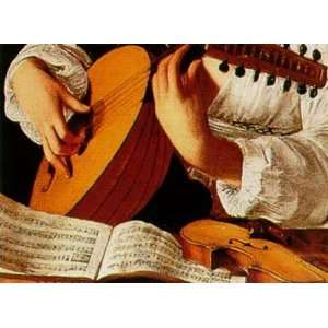  Caravaggio 34W by 24H  The Lute Player CANVAS Edge #3 