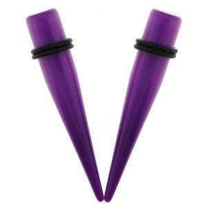  Acrylic Neon Glass Taper   Purple   00G (Sold as a Pair 