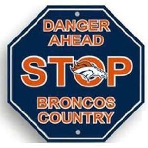  Danger Ahead Stop Sign   Denver Broncos: Sports & Outdoors