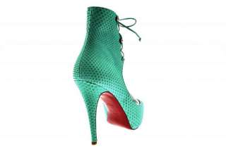 High Heels Shoes Christian Louboutin Womens Juste Python Turquoise 120 