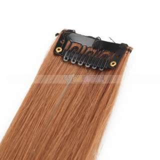   Stylish Clip on in Reddish Brown Straight Hair Accessories Extensions