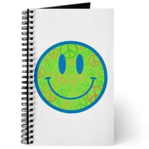   Diary) with Smiley Face With Peace Symbols on Cover 