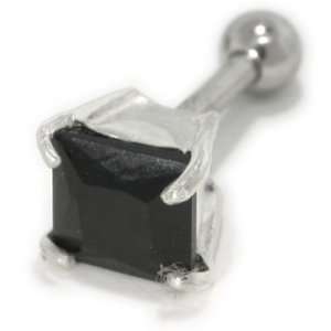   BLACK Cubic Zirconia Cartilage Earring Stud 18G: FreshTrends: Jewelry