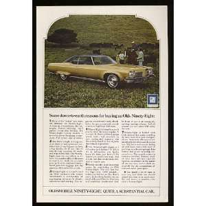  1972 Olds Oldsmobile 98 Ninety Eight Cows Print Ad (9723 