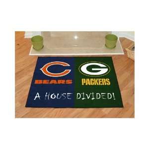  FANMATS House Divided NFL   Chicago Bears   Green Bay 