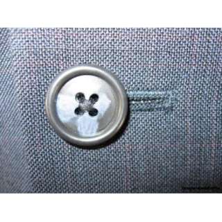 Versini $495 Mens 36 S 36S Suit Navy Windowpane Plaid 3 Button Modern 