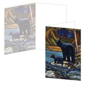 ECOeverywhere Fishing Bears Boxed Card Set, 12 Cards and Envelopes, 4 