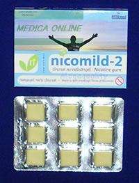 Nicomild chewing gum Nicotine 2 mg for stop smoking  